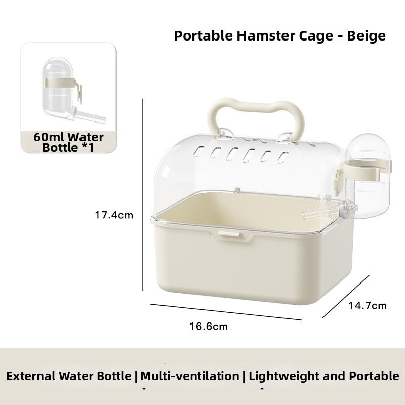 Transparent Acrylic Hamster Cage, Large Portable Travel Handheld Pet Carrier, Ideal for Golden Syrian and Flower Dormice, Easy to Carry, Healing Companionship