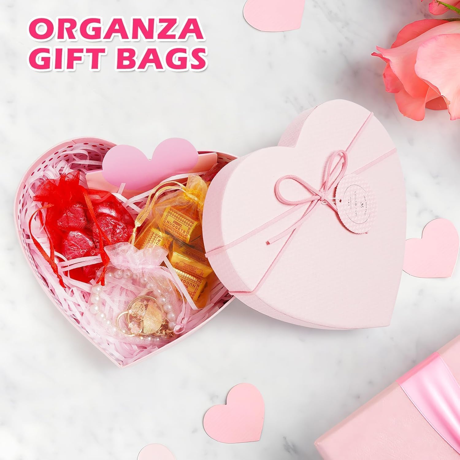 50 Pack Multicolor Organza Bags 3x4 Inch, Mini  Bags for Easter Gifts, Mother's Day,  Bag Drawstring, Small Candy Bag Little Mesh Bag for Party Wedding
