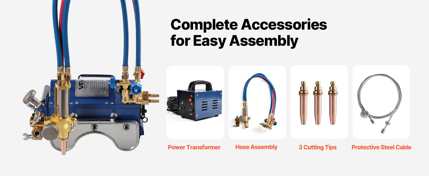 VEVOR Electromagnetic Gas Pipe Cutting Machine, 2-30/Min Automatic Pipe Beveler for 0.2-4 Thick Tube, Features 3 Tips Adjustable Angles, Torch Burner Beveler, Magnetic Gas Machine 110V CG2-11C