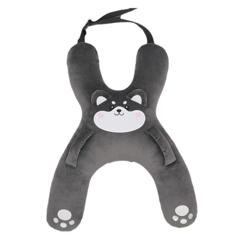 Prevent Leaning Head Back Seat Sleeping Comfort During Long Distance Travel Kids Car Neck Pillow with Seat Belt Safety Sleep Aid