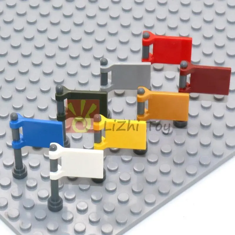 20pcs MOC 2335 Flag 2x2 Square Building Blocks Part Bricks Compatible with 3957 Military Particle DIY Construction Toys