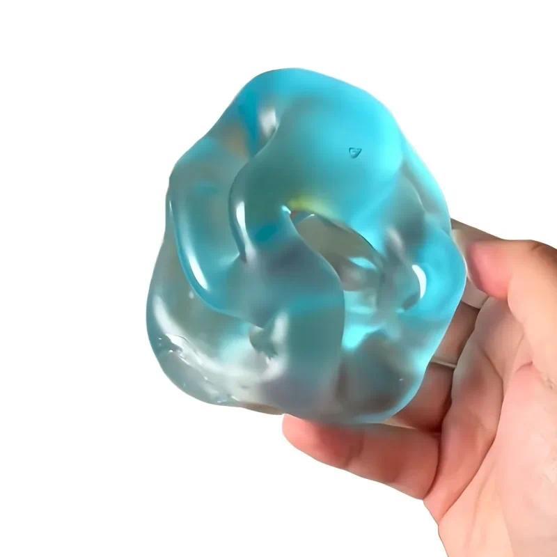 Blue Maltose Squishy Toys Anti Stress Sensory Fidgets Toy Soft Simulated Transparent Blue Maltose Slow-rebound Decompression Toy Kawaii Squishies