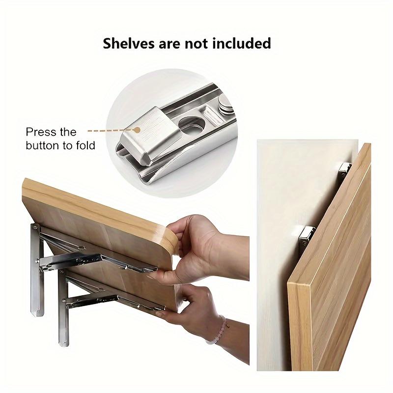 2 6 Pack Foldable Shelving Brackets Heavy Duty Space Saving Desktop Storage Organizer for Office Home Use