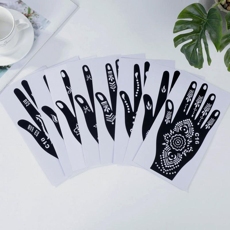 Tattoo Stencil & Henna Paste Kit, Natural Temporary Tattoo Cream, Waterproof Body Paint Stencils, Unisex Small Tattoo Stickers