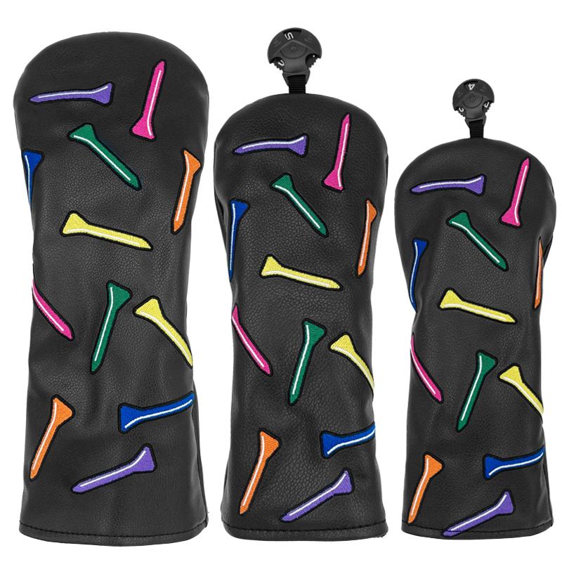 Multicolor Nail Golf Headcover, Golf Club Covers for Driver 1/3/5 Woods UT Wood Club Covers, Popular Cross-Border Protective Covers, Universal Golf Club Headcovers, Golf Accessory