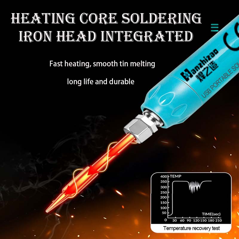 Mini USB Soldering Iron Kit, Portable Home Use, Type-C Interface, 800mah Battery, Adjustable Temperature, Compact Design