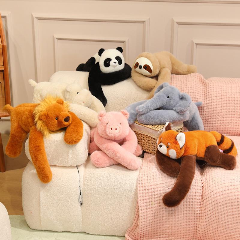 50/60cm Long Arm Stuffed Animal sleeping Weighted Soft Plush Pillow Raccoon lion Panda Sloth Pig Elephan Gift for Boys and Girls