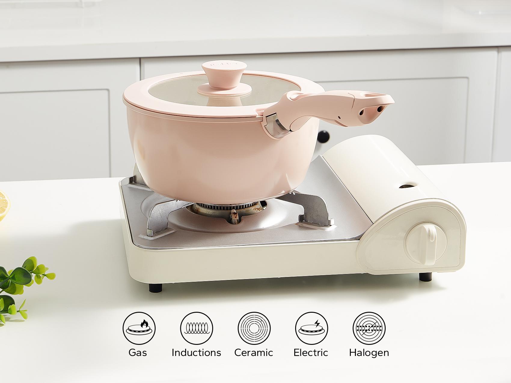 【New Year Sale】Redchef Removable Handle Pots And Pans Non Stick, Ceramic Cookware Set, RV Cookware Set, Non Toxic Pots And Pans Set No PFAS & PTFE & PFOA, Detachable Pots And Pans, Dishwasher & Oven Safe