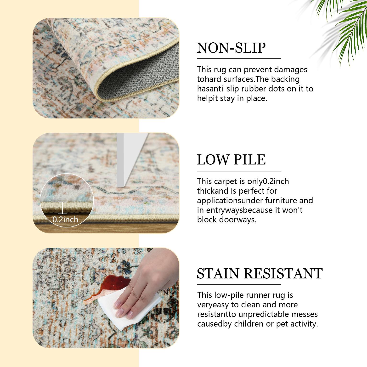 Lochas Boho Tribal Rug, Non-Slip Machine Washable Low Pile Carpet for Living Room, Soft Non-Shedding Floor Mat Lochas Boho Tribal Rug, Non-Slip Machine Washable Low Pile Carpet for Living Room, Soft Non-Shedding Floor Mat