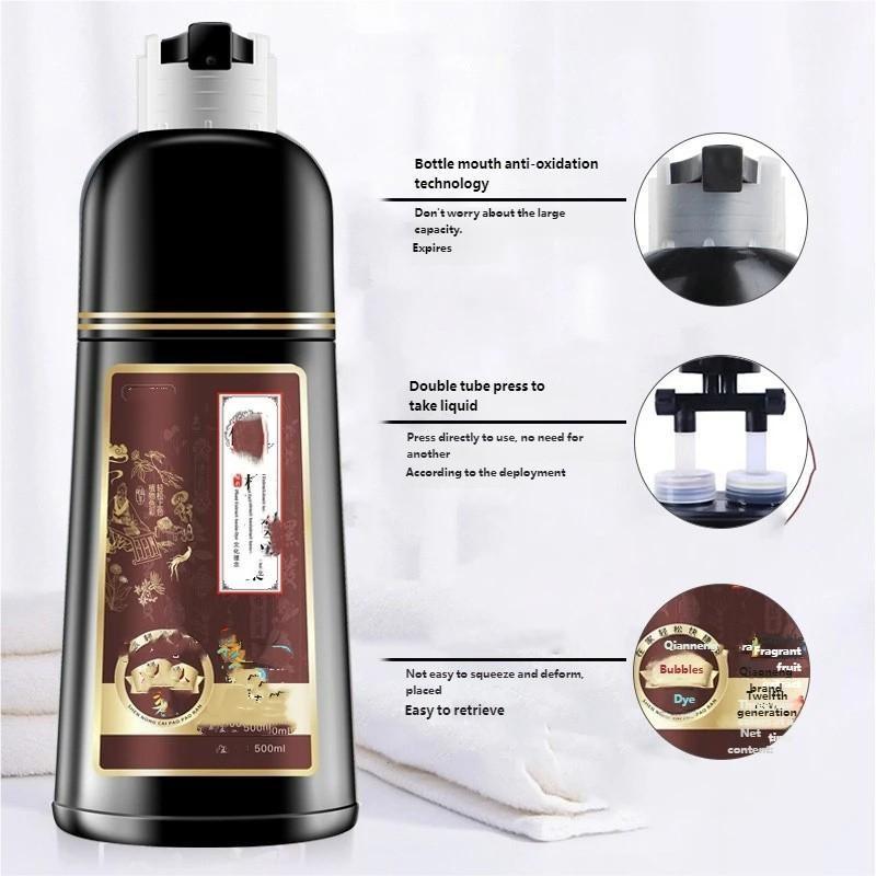 500ML Bubble Hair Dye Cream, Natural Gentle Formula, Effective Color Coverage, Long-Lasting Stain, Includes Tools, Home Use