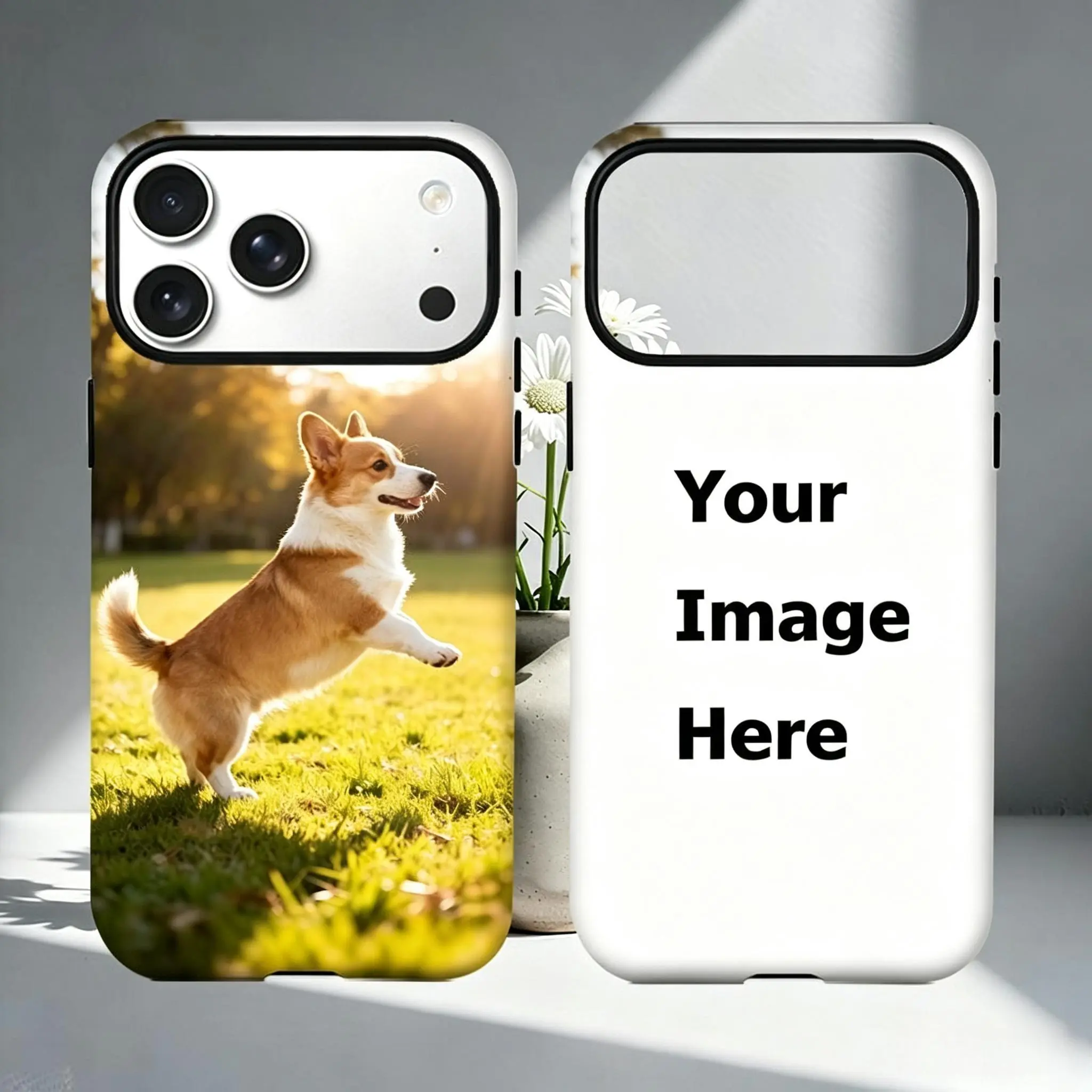 Personalized Customization  Custom Photo Phone Case Accessories for iPhone 17 Pro Max, 17 Air, 16 Plus, 15, 14, 13, 12, 11 - Soft Silicone Inner Case, Durable Hard Plastic Outer Shell