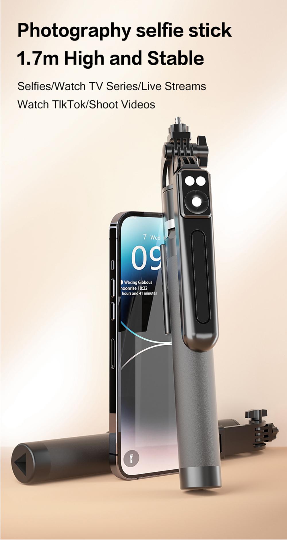 67" Phone Tripod Selfie Stick for iPhone, Samsung & Android, Upgraded Mobile Stand with Wireless Remote and Fill Light for Home & Outdoor Use, Support Camera Video Recording Remote, Short Video Scrolling, Cellphone Travel Photography Kit