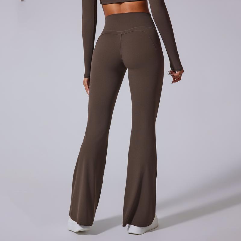 MASKERT Women's High Waisted Tummy Control Butt Lifting Shaping Yoga Bootcut Leggings for Training & Casual Wear