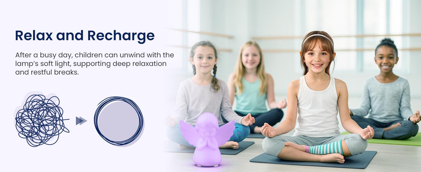 Hiseeme Angel Baby Night Light — White Noise (Baby-Breath + Piano), Soothing Sleep Aid for Infants & Kids,7 RGB Colors, Guided Breathing (Voice+Light) | Tap Ctrl, USB-C, BPA-Free Silicone, 12-Month Replace Hiseeme Angel Baby Night Light — White Noise (Baby-Breath + Piano), Soothing Sleep Aid for Infants & Kids,7 RGB Colors, Guided Breathing (Voice+Light) | Tap Ctrl, USB-C, BPA-Free Silicone, 12-Month Replace