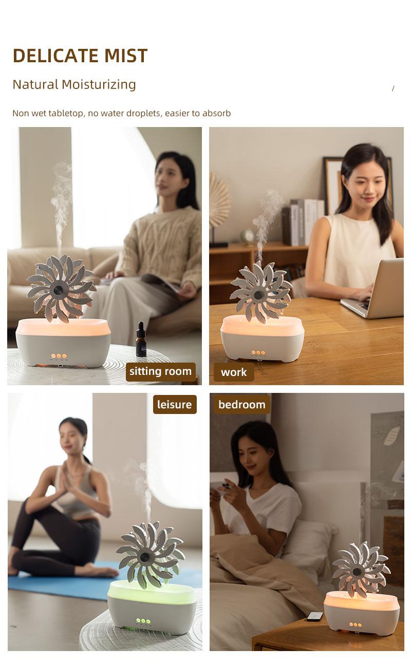 Aromatherapy Machine Desktop Essential Oil Diffuser with Remote Control, Water Drop Humidifier, Large Fog Feature, Three Speed Timing Aromatic