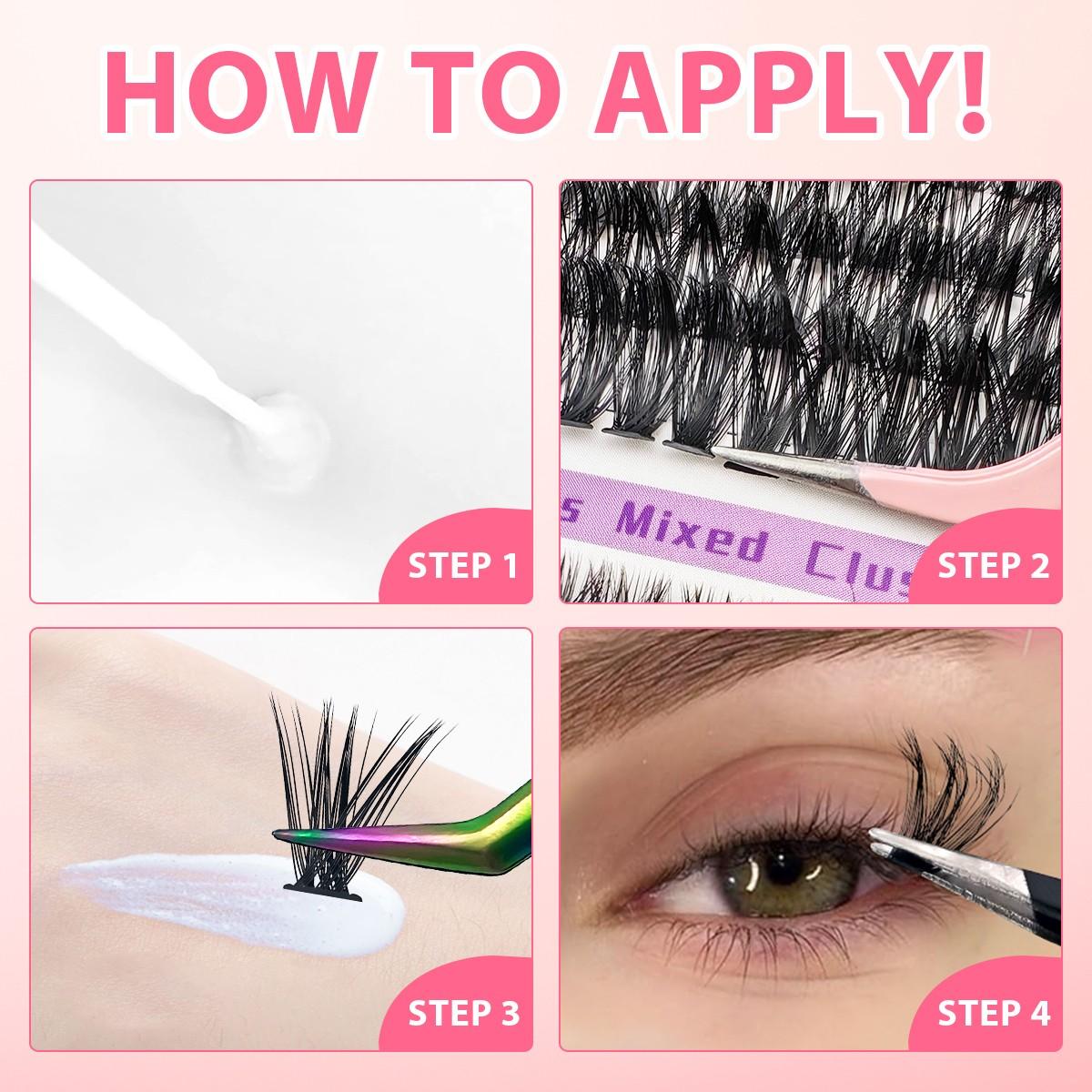 Strong Adhesive Eyelash Glue Waterproof Super Sticky Fast Drying Safe Non-Toxic Gentle for Sensitive Eyes Easy Removal Perfect for Lash Artists