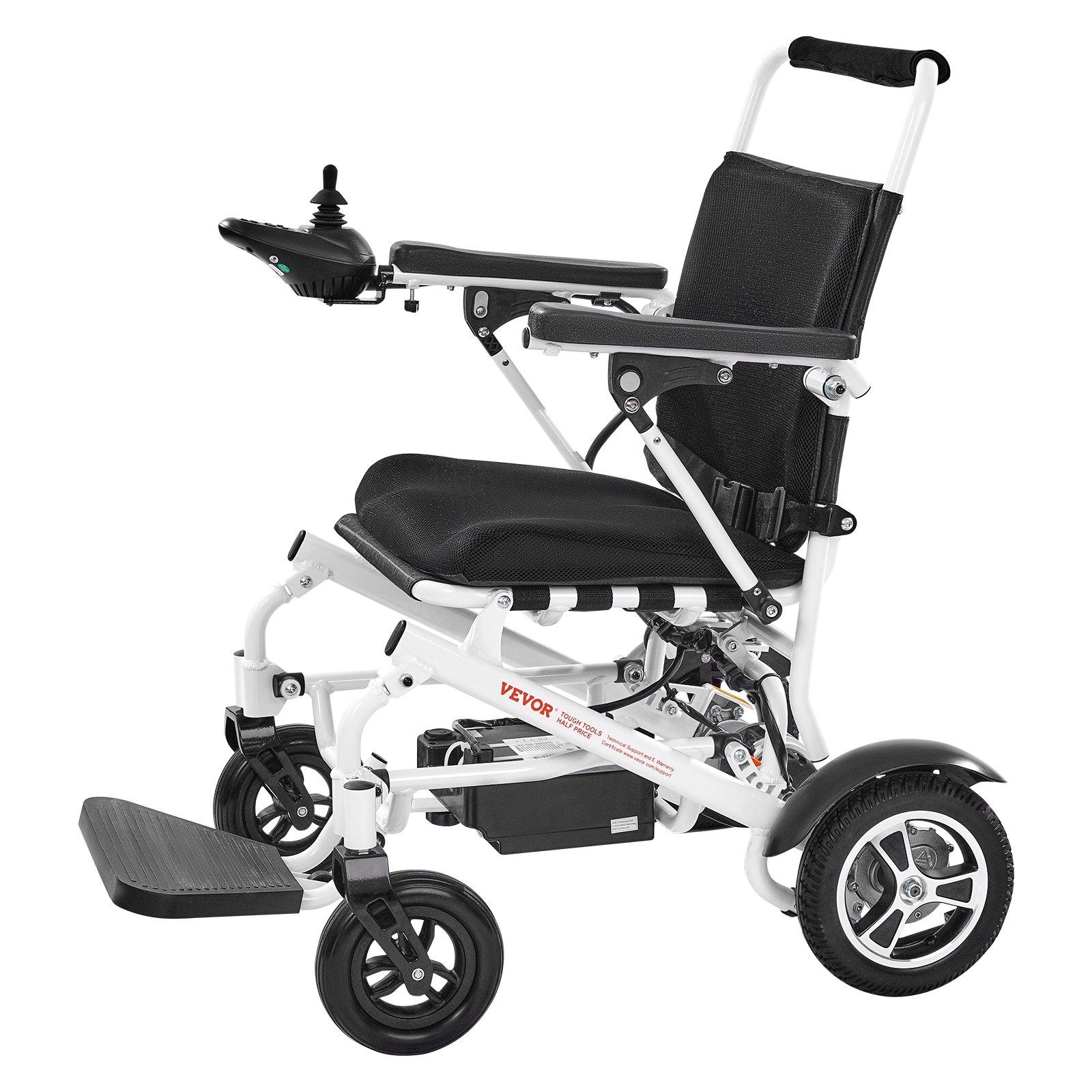 VEVOR Electric Wheelchair for Adults, 300lbs Capacity, Foldable Lightweight All-Terrain Model, 13-Mile Traveling Range, Puncture-Proof Portable 21in Seat Motorized Chair for Seniors