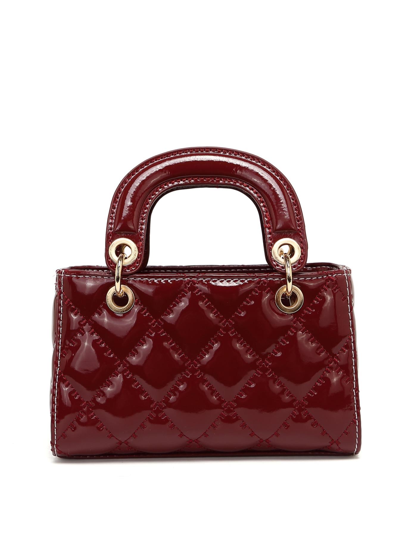 Women’s Small Cherry Pendant Leather Handbag, New Plaid Shoulder Bag, Versatile Crossbody Bag, Casual Plain Messenger Bag, Handbag Shoulder Purse