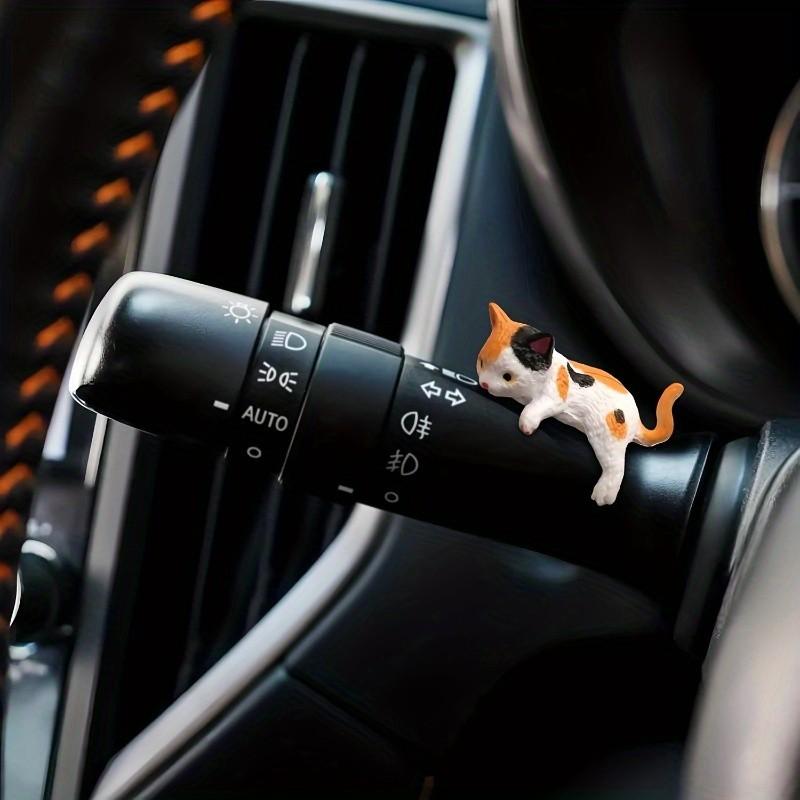 Cute Cat Car Interior Accessories Dashboard Decoration Set, 5-Piece Rearview Mirror Hanging Decorations, Adorable Car Ornaments