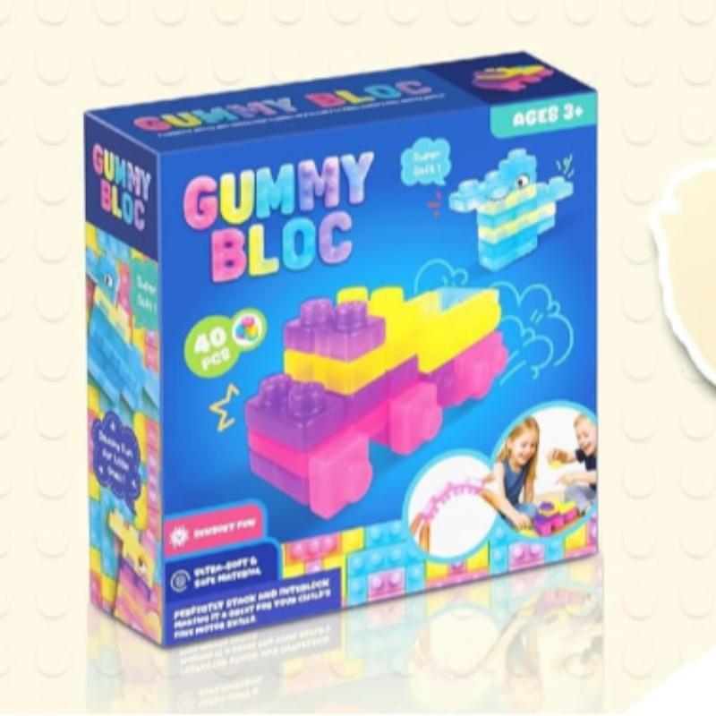 40pcs Squishy Jelly Building Blocks, Soft Stress Relief Toy, Kids' Construction Set, Fun Educational Playset, Durable & Safe Design