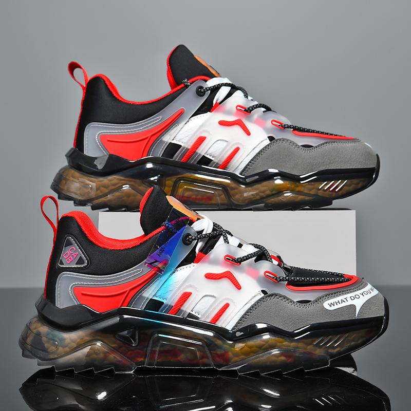 Men's Popcorn Sole Shoes, Lightweight Shock Absorption, All-Season Sport Casual Sneakers, Comfortable and Versatile Footwear