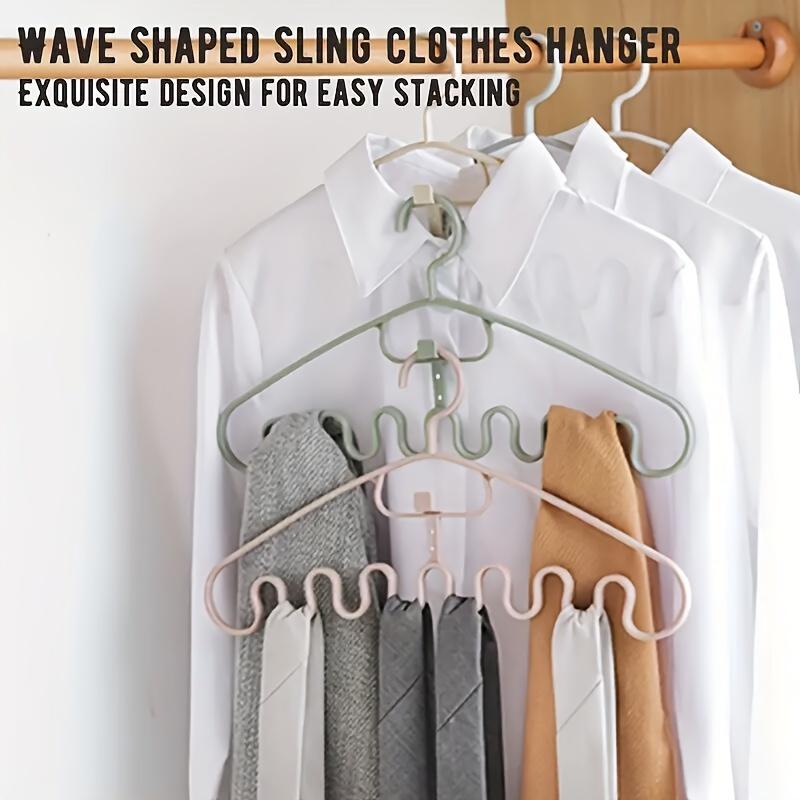 Durable Plastic Clothes Hanger, 2 Counts Multifunctional Hanger Multipurpose Space-saving Storage Organizer for Pants, Ties, Dresses, Bras, Lingerie, Home Supplies