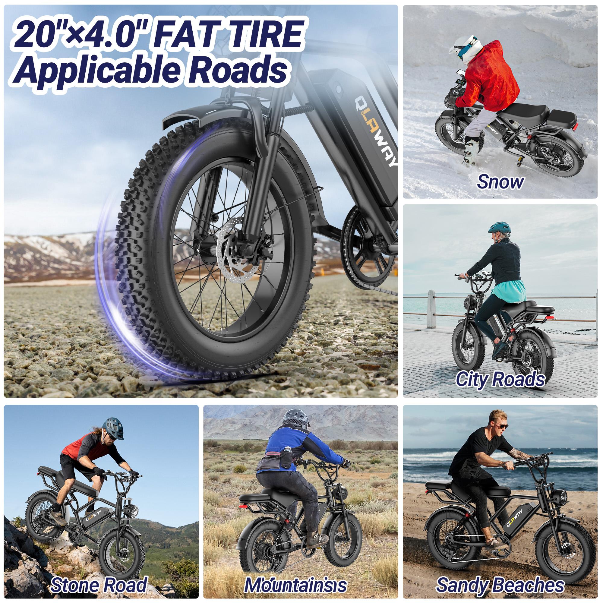 【VOLTVOGUE】Peak 1500W Electric Off-Road Bike 20-Inch Full Suspension E-Motorcycle, 48V 20Ah Removable Battery, 31MPH Top Speed, 40-55 Mile Range, 2-Seater, LED Headlights, 20-Inch All-Terrain Fat Tires, UL 2849 Certified