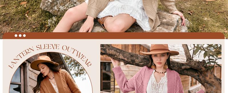 Danedvi Womens Oversized Cardigan Sweaters Open Front Cable Knit Lantern Long Sleeve Chunky Outwear Coats Soft Comfy Stretchy Casual Knitwear