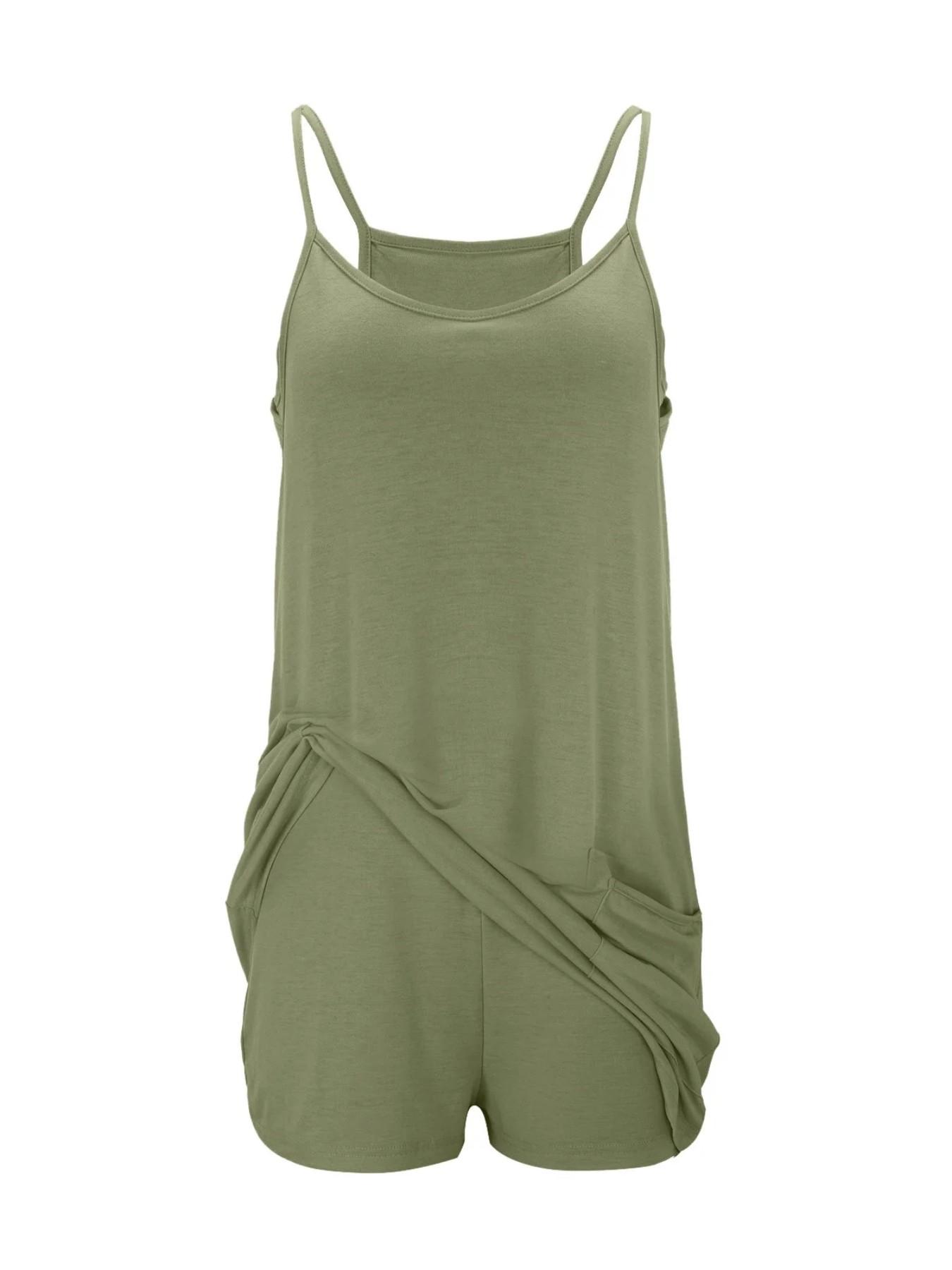 Women's Tank Top & One-Piece Short Set, European-American Style, Perfect for Daily Wear, Ideal for Comfortable, Fashionable Summer