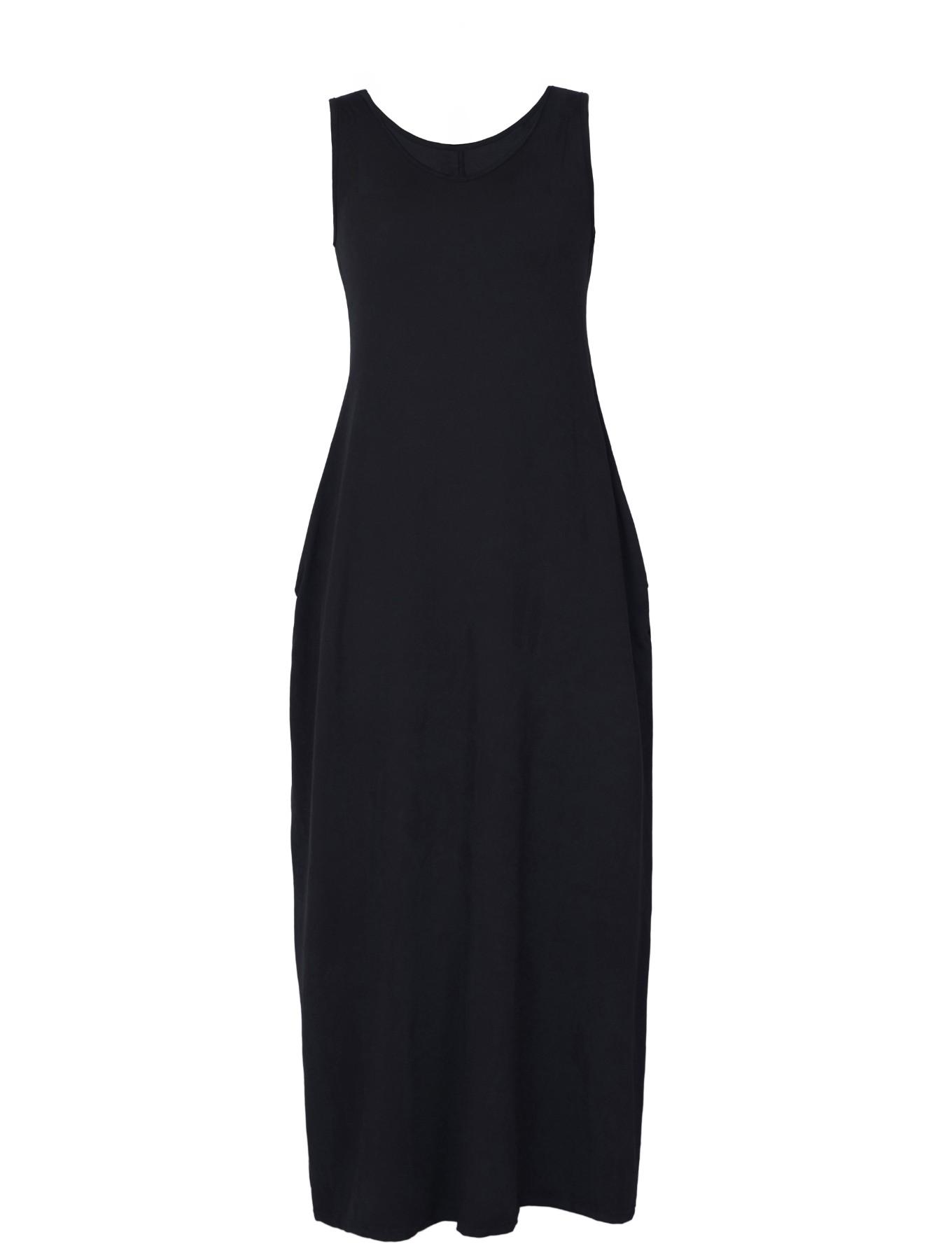 Summer Casual Sleeveless Backless Long Dress with Pockets, Loose Fit Comfortable Slimming Home Wear, Versatile Everyday Summer Casual Sleeveless Backless Long Dress with Pockets, Loose Fit Comfortable Slimming Home Wear, Versatile Everyday
