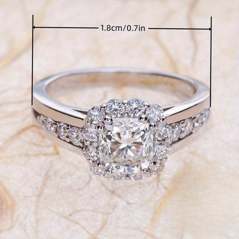 Classic and elegant white cubic zirconia inlaid women's ring suitable for banquets, engagement parties, Christmas, Valentine's Day gifts