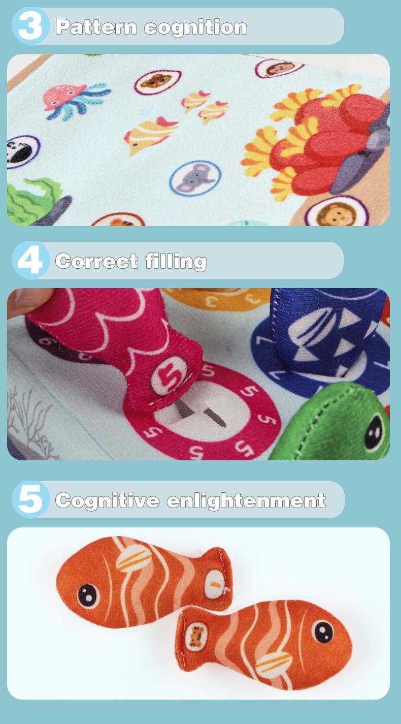 1 Set Plush Tissue Box Fishing Toys Enlightenment Early Learning Baby Toys Numbers Awareness Matching Fishing Tray For 12 Months Toddler Early Learning Gift