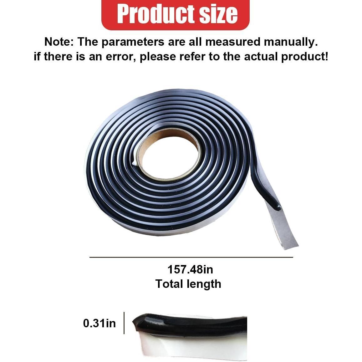 8MM x 13FT Weatherproof Butyl Rubber Sealant Tape - Sound-Dampening RV Headlight Sealant Rope, Caulk Strip for RV, Window, Door, Windshield