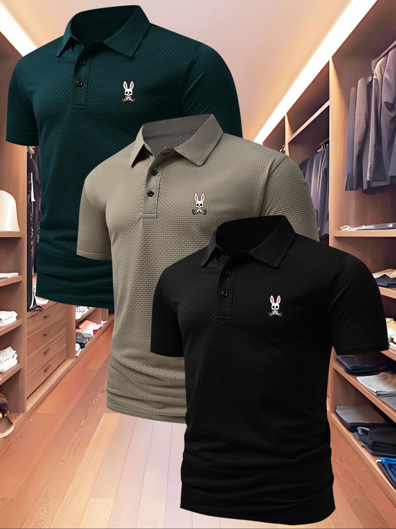 Men's High-End Golf Polo Shirt, Summer Casual Fitted Short Sleeve Top with Quick-Dry Fabric, Outdoor Sports & Leisure Wear, Perfect Birthday Gift, Golf Tournament Polo, Golf Casual Style!