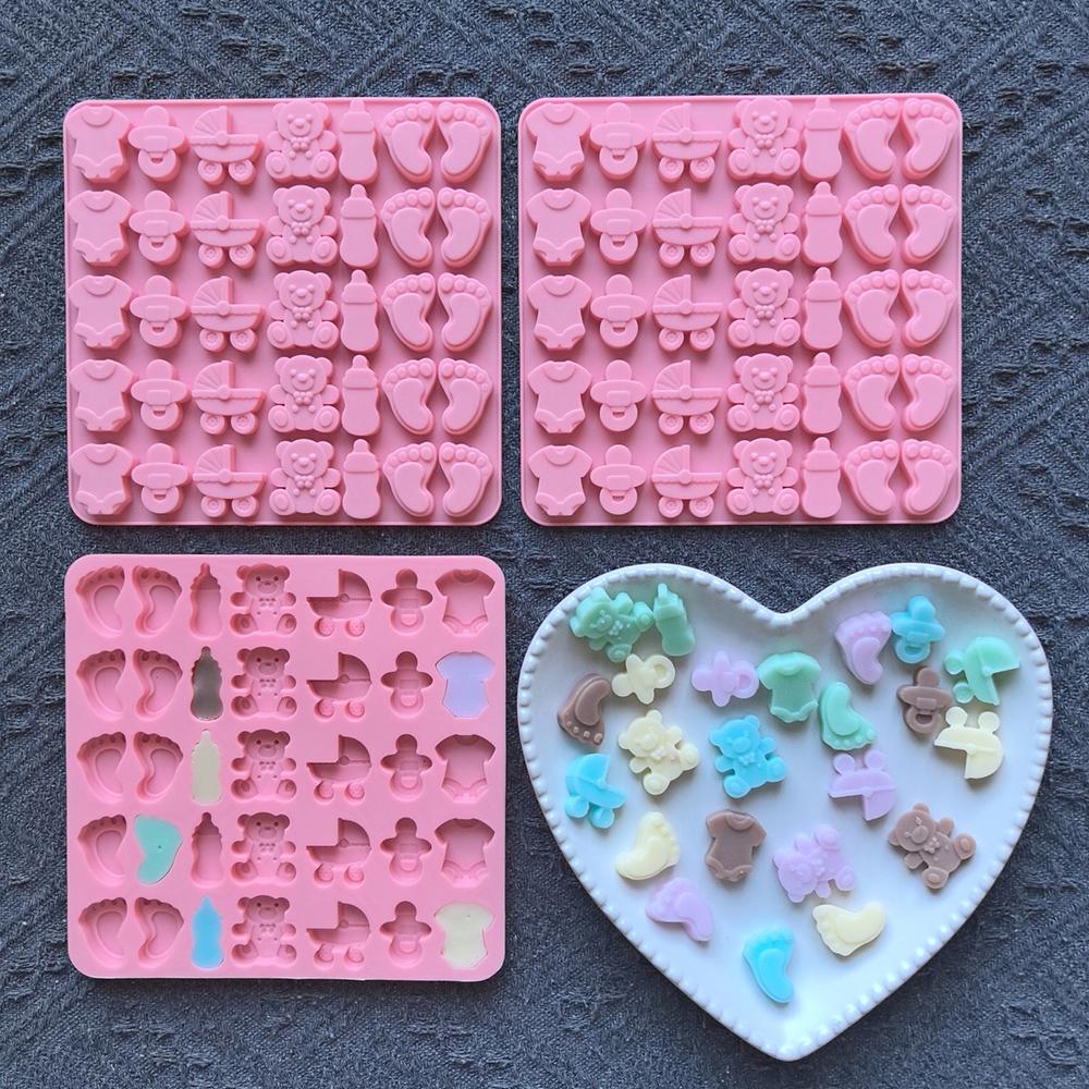 3pcs Creative Silicone Molds Set, DIY Chocolate Candy Baking Tools, Baby Bottle Shape & More, Perfect for Cake Decoration & Desserts