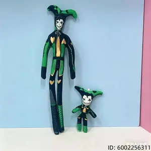 Hot Game The Freak Circus Pierrot Harlequin Jester Cosplay Doll Plush Stuffed Twistable Abstract Clown Doll Party Halloween Prop