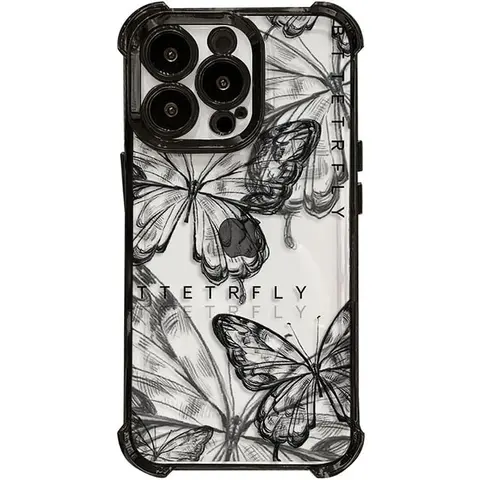 Vintage Gothic Butterfly Phone Case for iPhone 18 Pro Max 18 Pro 17 Pro Max 16 15 14 13 12 Pro Max | Built-in Camera Lens Protector Clear Hard PC Shockproof Cover,Phone Case for iPhone 18 Pro Max 18 Pro