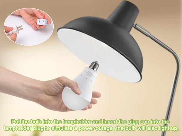 DEBAOBULB 3000K Warm Light E26 120V 9W Rechargeable Battery Operated Emergency LED Lamp Multifunctional Hook Included Home Energy Saving Lighting DEBAOBULB 3000K Warm Light E26 120V 9W Rechargeable Battery Operated Emergency LED Lamp Multifunctional Hook Included Home Energy Saving Lighting