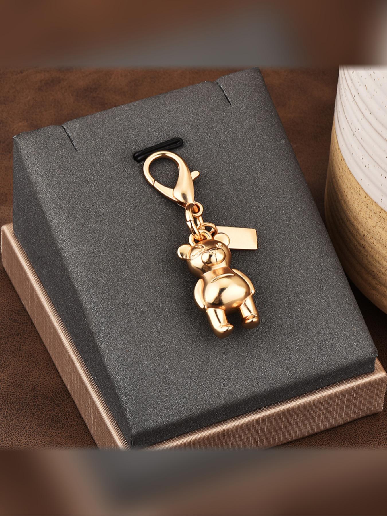 Bear Cherry Clover Butterfly Keychain, Cute Car Key Holder, Bag Accessory, All Seasons Decor, Plain Pattern, Cherry Design