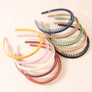 10-Pack Comb Teeth Headband Retro Zigzag Wavy Hair Band Matte Pastel Non-Slip Skin Care Makeup Hair Hoop Bundle Thick Hair Accessories