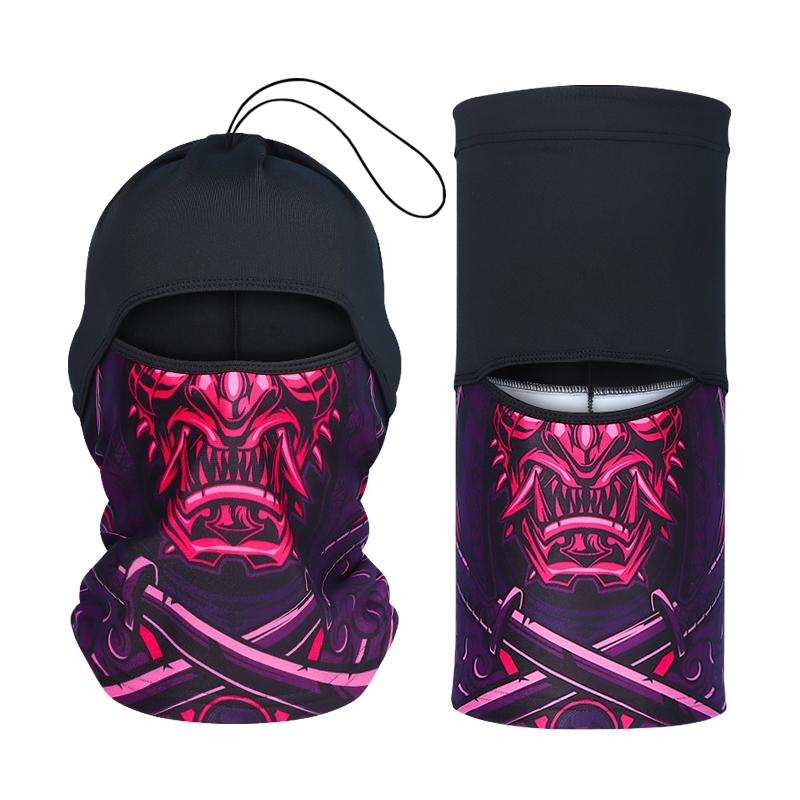 Winter Thickened Warm Head Cover, Multi-Function Face Mask Scarf Hat, Stylish Print Balaclava for Outdoor Sports Ice Fishing Cycling Hiking Skiing