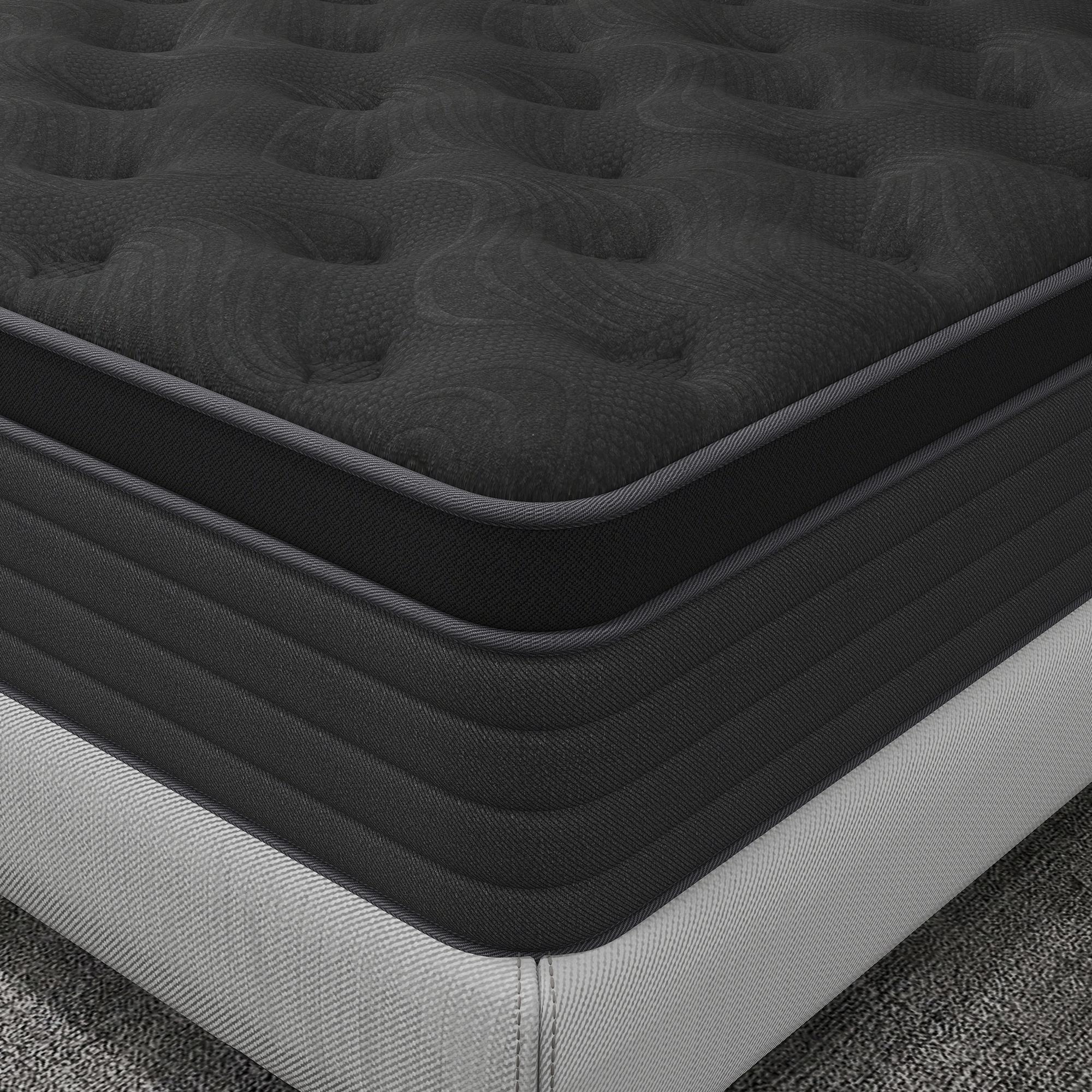 full size mattress 12-inch/14-inch black Mattress, colchones para cama Memory Foam, Pocketed Springs, Suitable for Homes and Hotels, Delivers a Comfortable and Supportive Sleeping Experience.Twin\King queen size mattress memory foam mattress