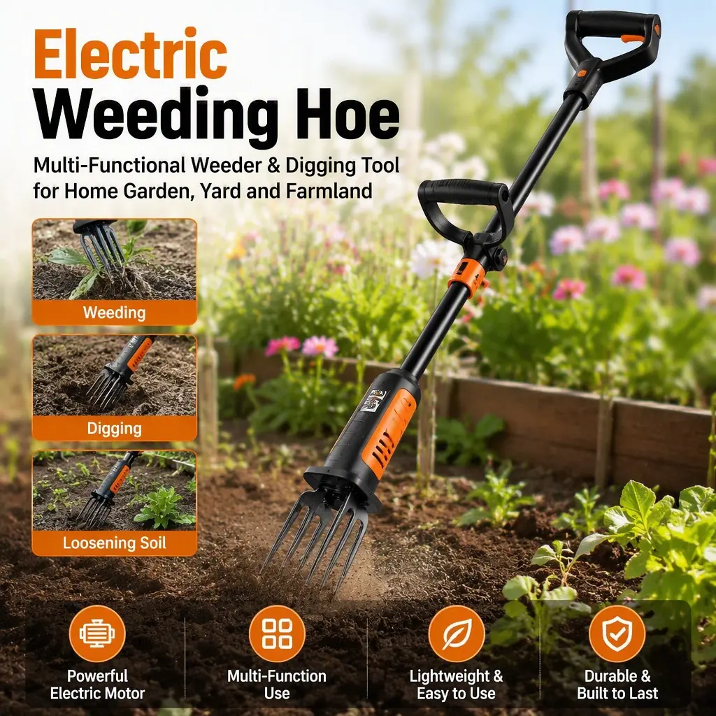 Multi‑Purpose Electric Weeding Hoe, Household & Agricultural Garden Digging Weeding Tool for Yard Farm Land