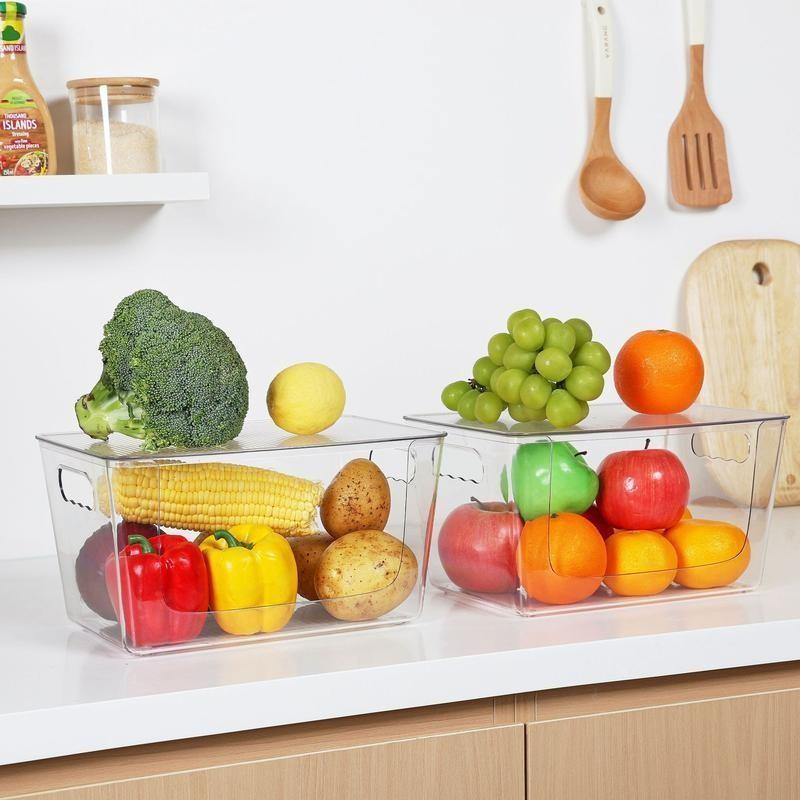 Transparent Storage Box, Stackable Trash Bag Dispenser, Plastic Trash Bag Rack for Kitchen Sink & Laundry Room, Multifunctional Storage Bin