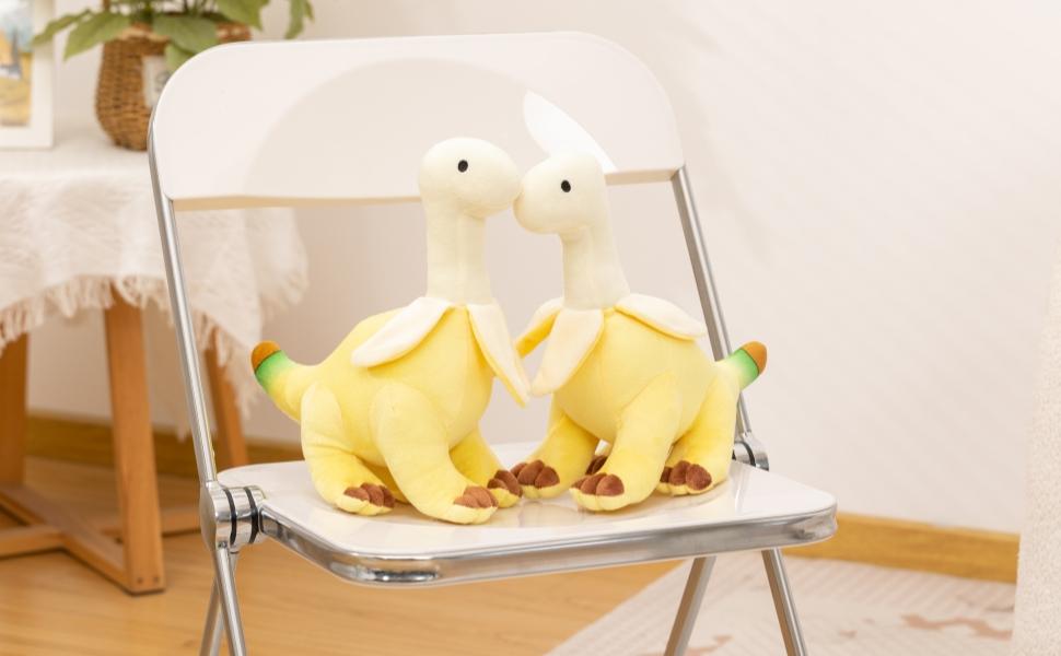 11'' Banana Dinosaur Plush Toy, Yellow Dinosur Stuffed Animal, Soft and Creative Design, Perfect Present for Kids and Friends, Ideal Present for Birthdays, Christmas, Children's Day