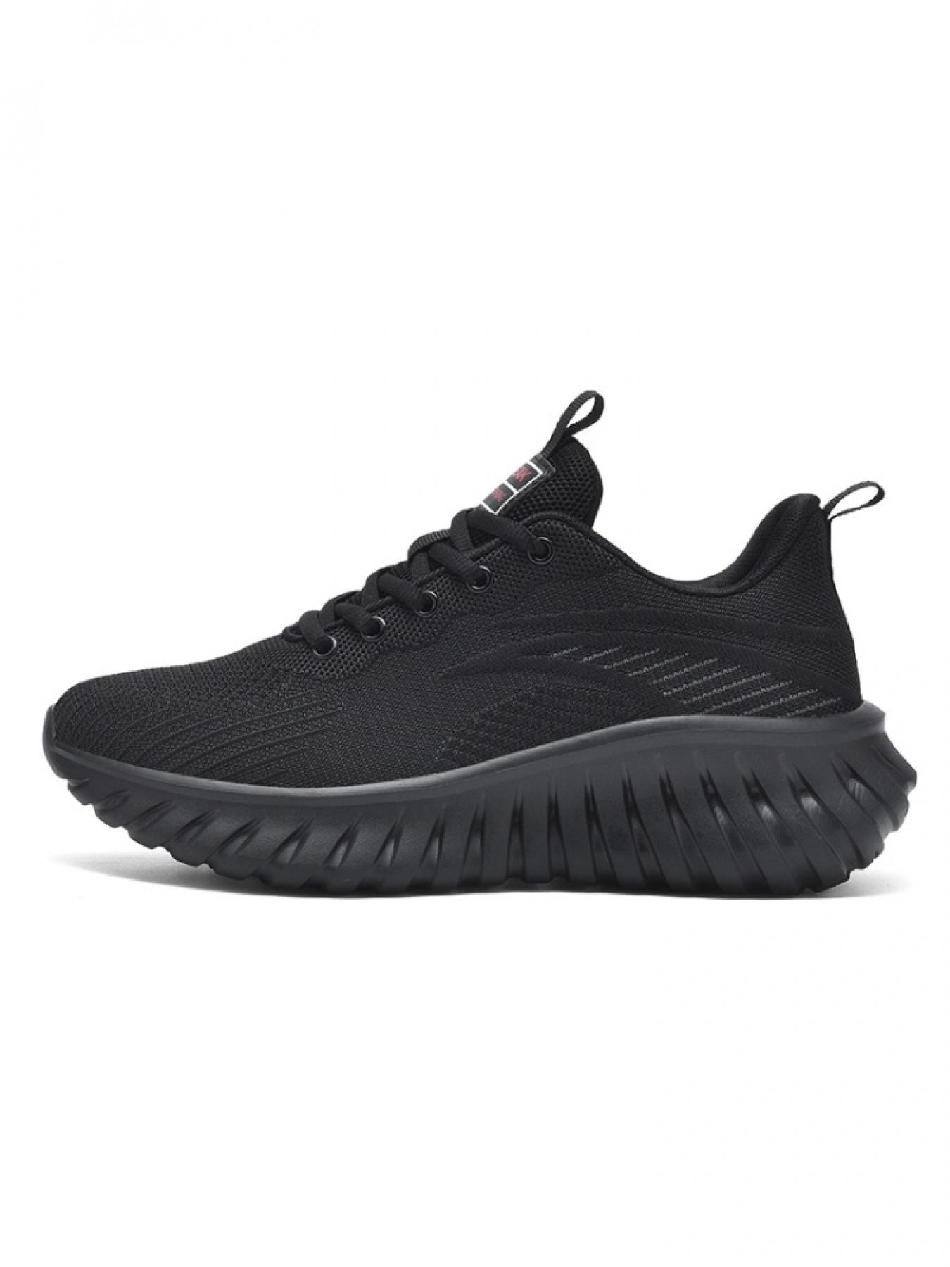 Men's All-Black Blade Sneakers: Cushioned Platform Design, Casual Shoes For Street Style & Commute