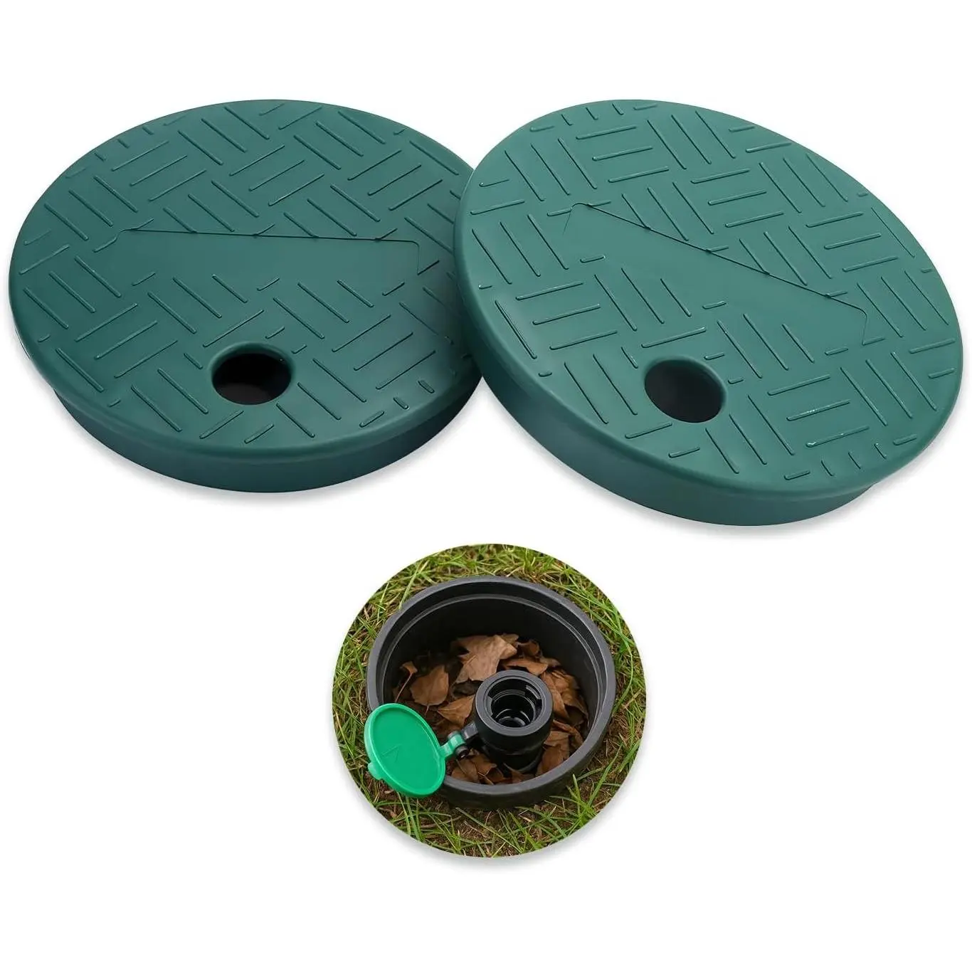 2PCS Sprinkler Valve Cover，ID 5.5" OD 6" Sprinkler Irrigation Valve Box,Valve Box Cover Lid for Outdoor Sprinkler Irrigation Control Water System Lawn,Ideal for Irrigation Systems & Landscaping