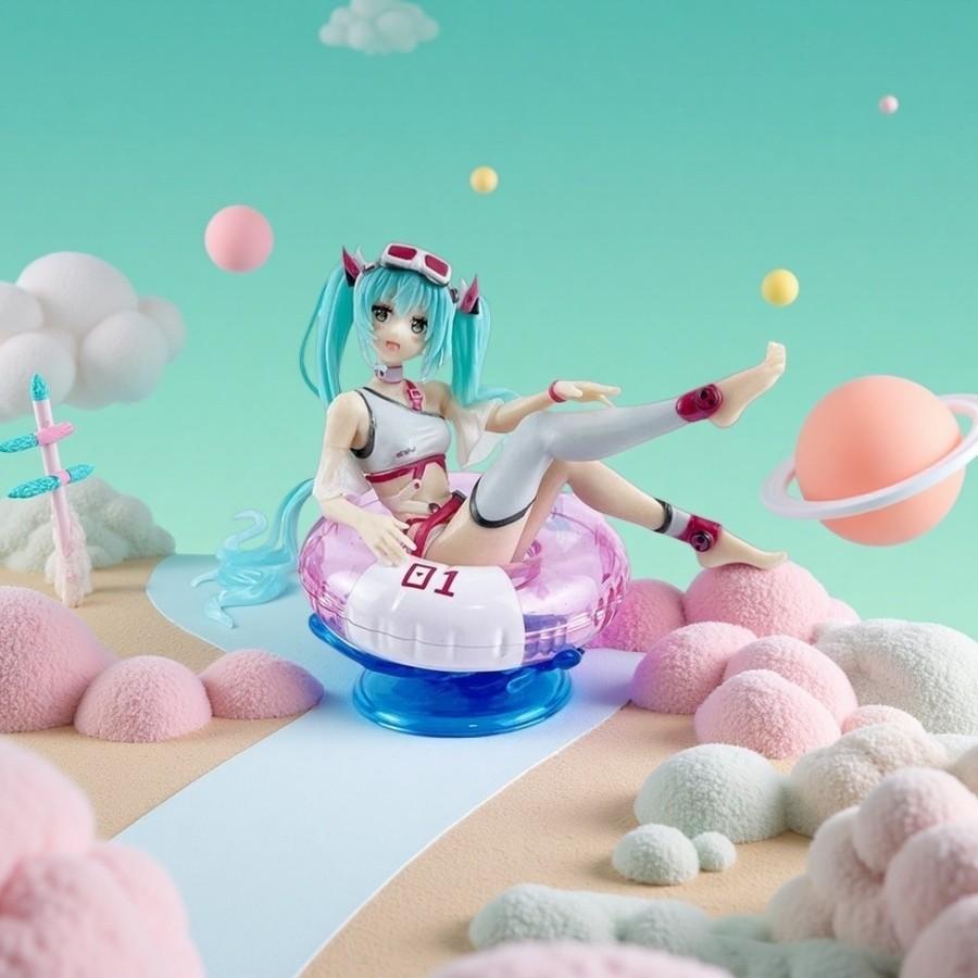 Miku Princess Pool Float, Initial D Miku Anime Figure, Party Accessory, Desktop Decoration, Collectible Model
