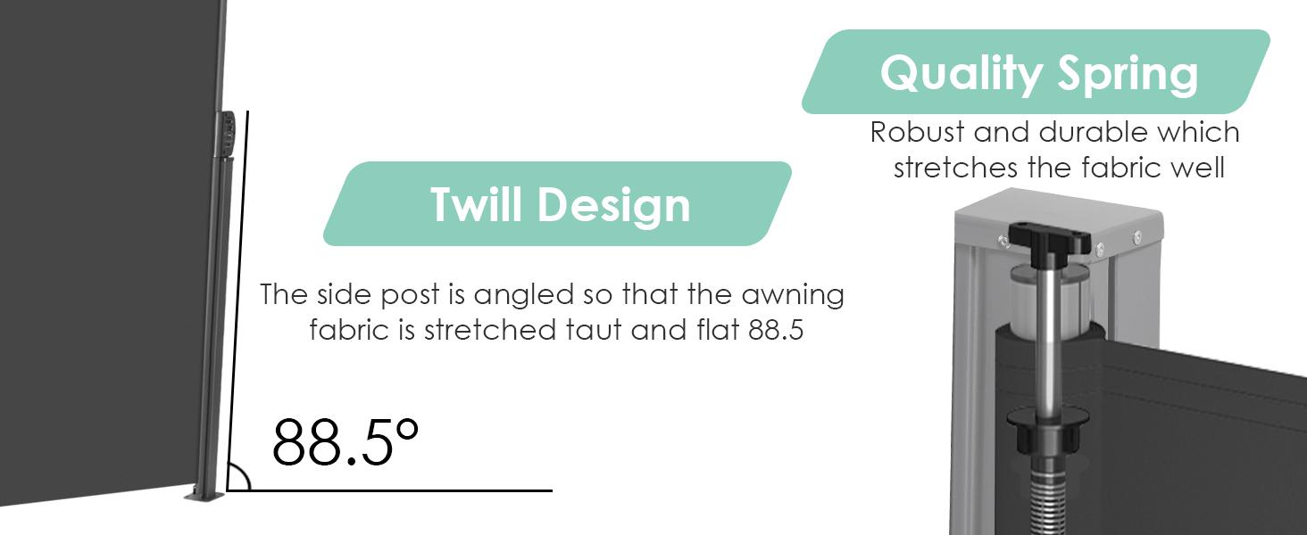 Retractable Side Awning for Patio - UV Resistant & Waterproof Outdoor Privacy Screen for Garden, Balcony, Courtyard - Easy Install Dark Grey Shade Cover，Father'sDayGift