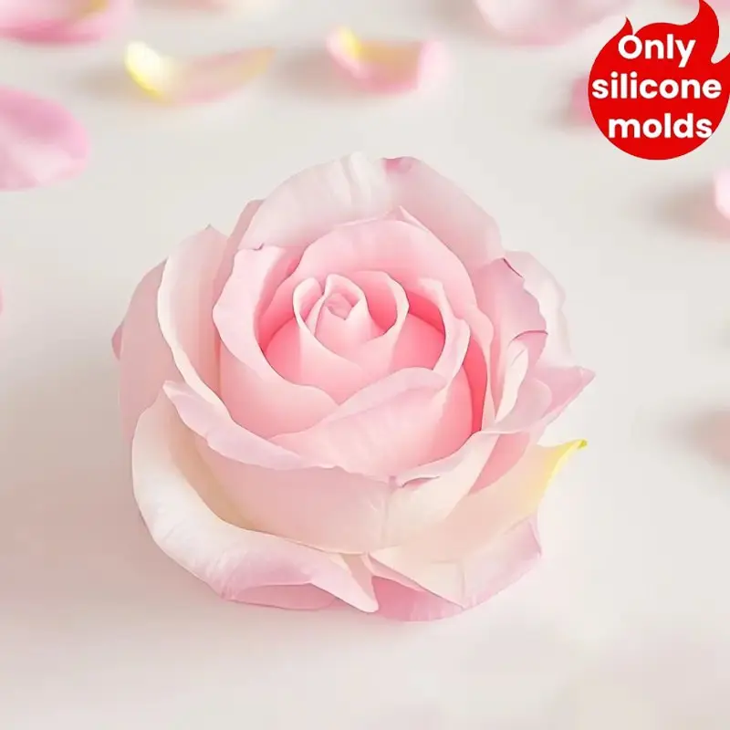 High-Quality Reusable Silicone Mold, Rose Petal Design for Candles, Soap, Gypsum, Glue, Perfect Gift for Holidays and Special Occasions